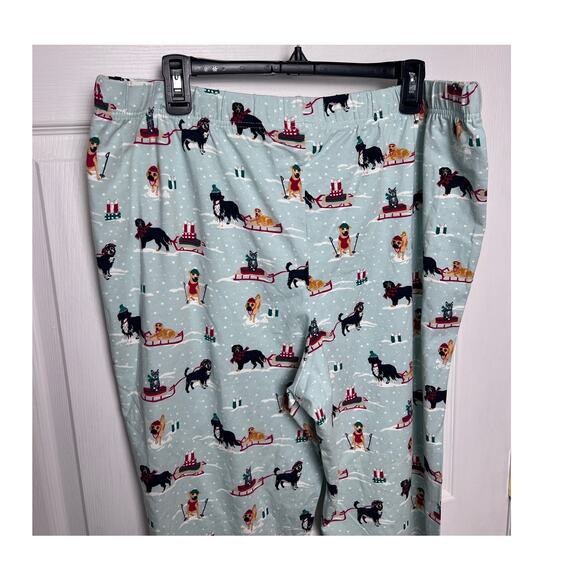 Lands' End Women's Christmas Pajama Sleep Drawstring Pants Dogs Puppy Size XL - Picture 4 of 6